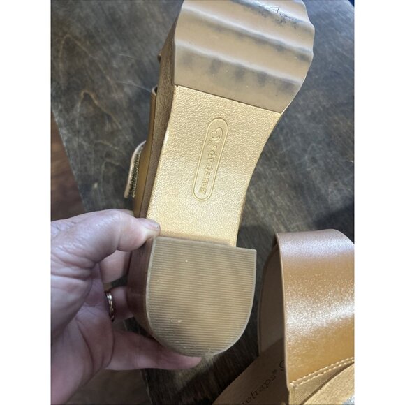 Brown Heels Slide Slip-on Sandals Women's 6.5 - Picture 8 of 12